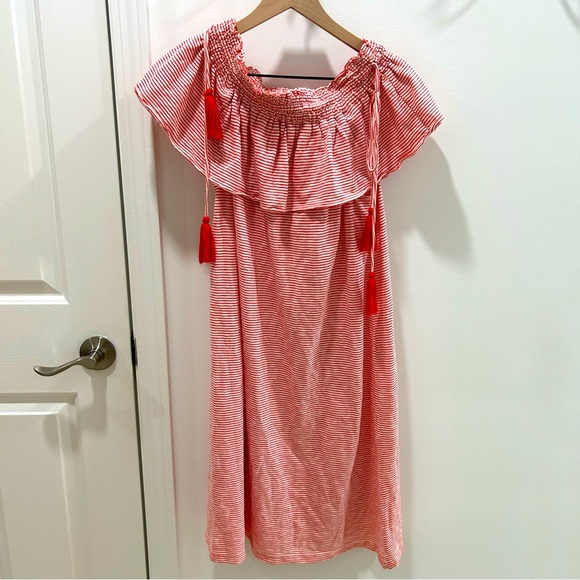 Loft Off The Shoulder Stripe Boho Dress Small NWT - Picture 3 of 8